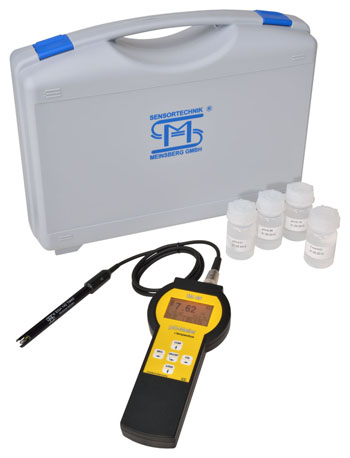 pH-/ mV-/ ISE/ Temperatur-Handmessgerät komplett im Koffer mit pH-Einstabmesskette und Zubehör